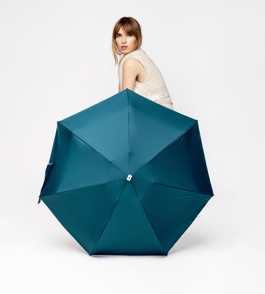 Mini parapluie bleu minéral – micro & solide – OCTAVE  bleu canard