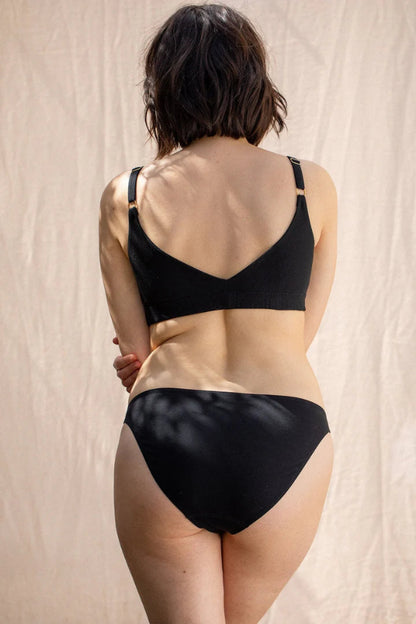 Culotte Mei en coton bio Noir de dos
