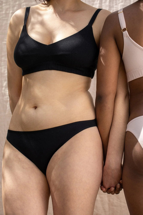 Culotte Mei en coton bio Noir et nude