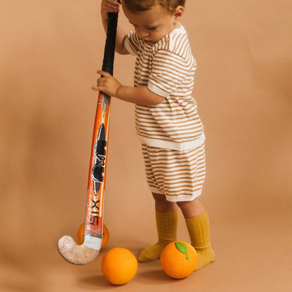 Orange, balle sensorielle en latex naturel