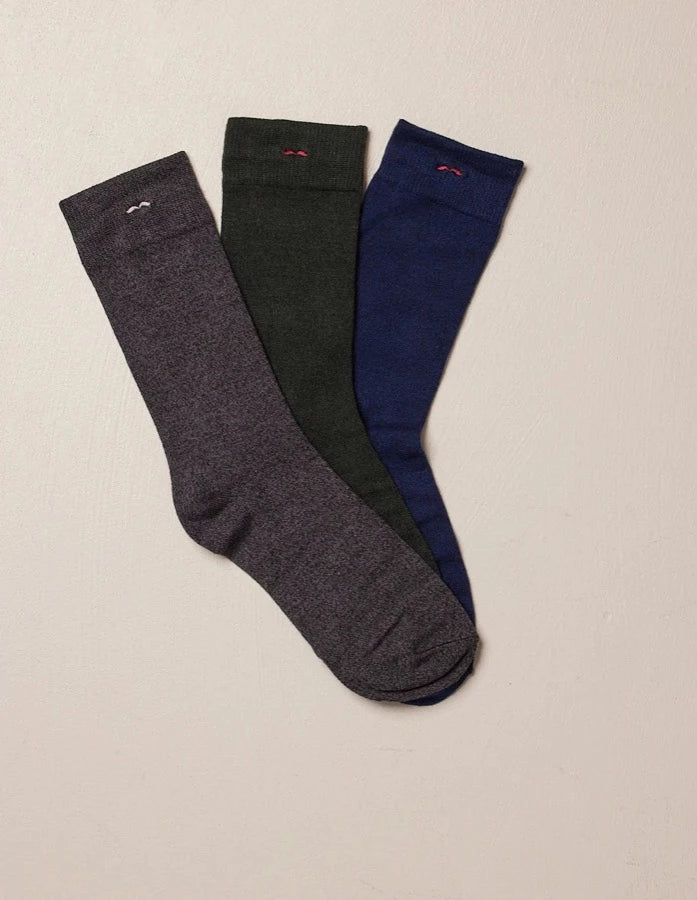 Pack de 3 chaussettes homme : gris/bleu/vert