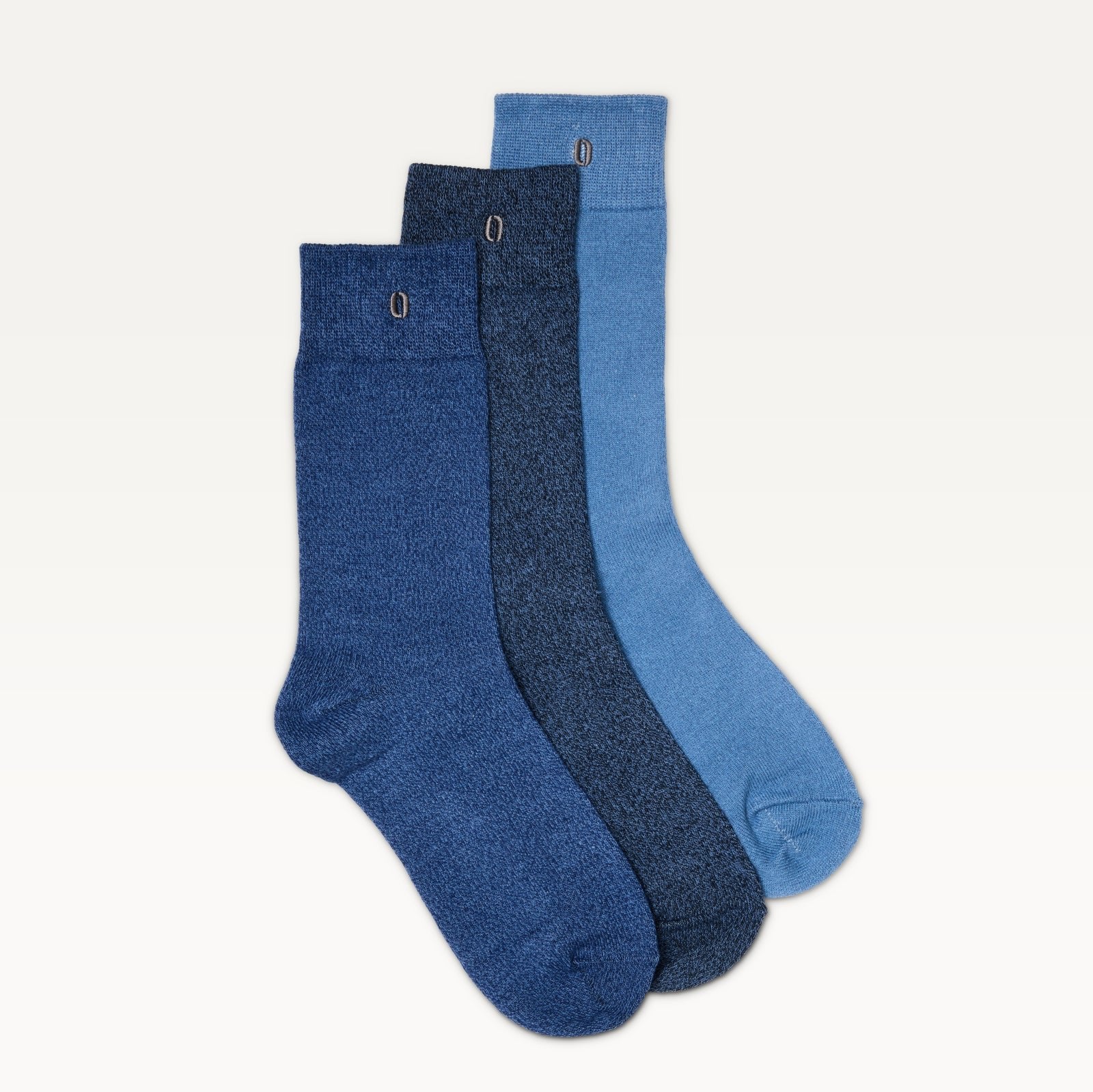 Pack de 3 chaussettes homme : chiné bleu