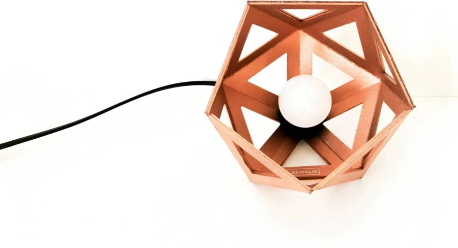 Petite lampe origami cuivre