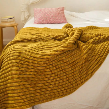 Plaid Cannes Grosses mailles - Soleil