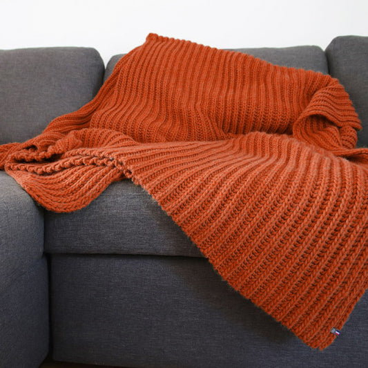 plaid grosses mailles brique