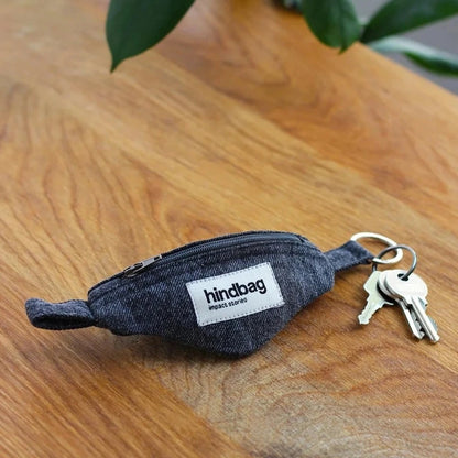 Porte clé denim gris