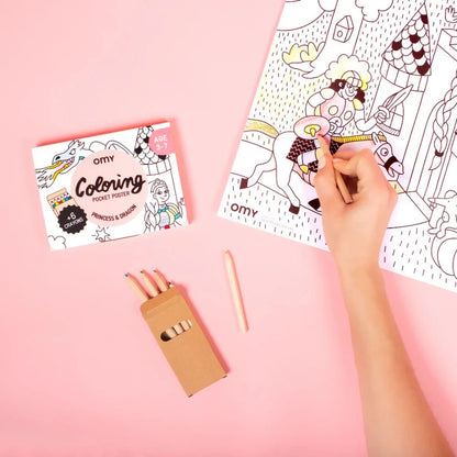 Coloriage pocket Princesses & dragon