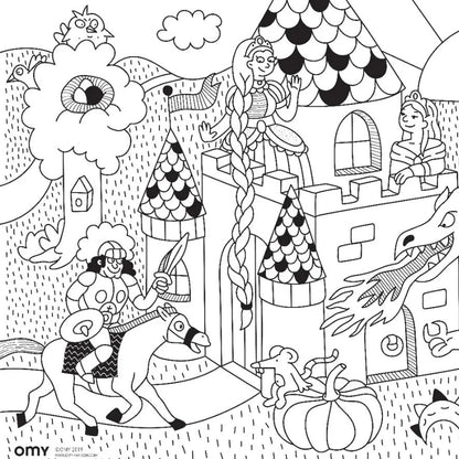 Coloriage pocket Princesses & dragon