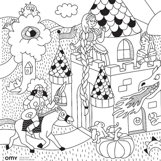 Coloriage pocket Princesses & dragon