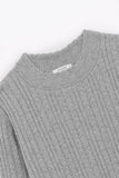 pull en laine gris tricoté en France à Clamart
