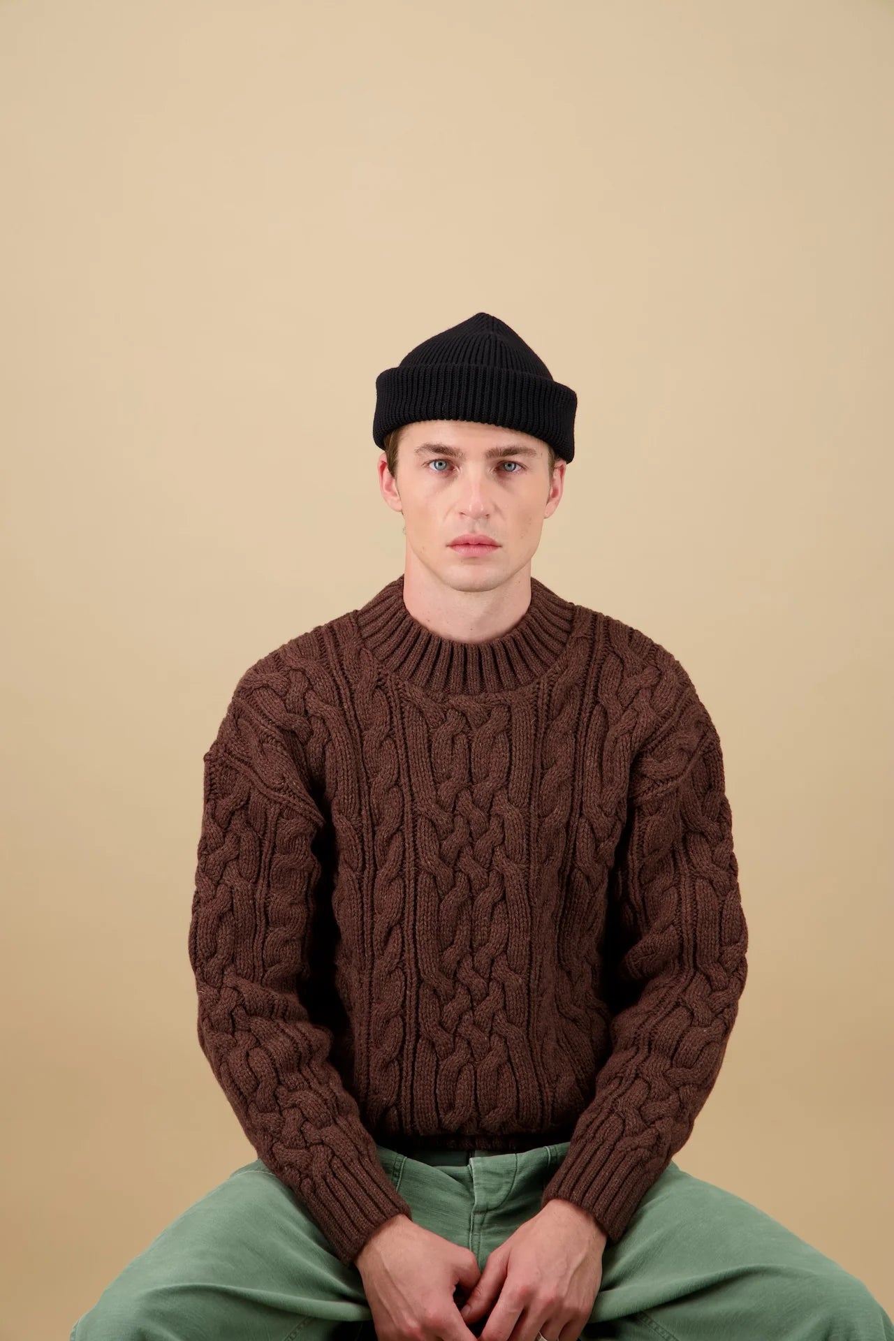 Bonnet laine mérinos mixte - Noir