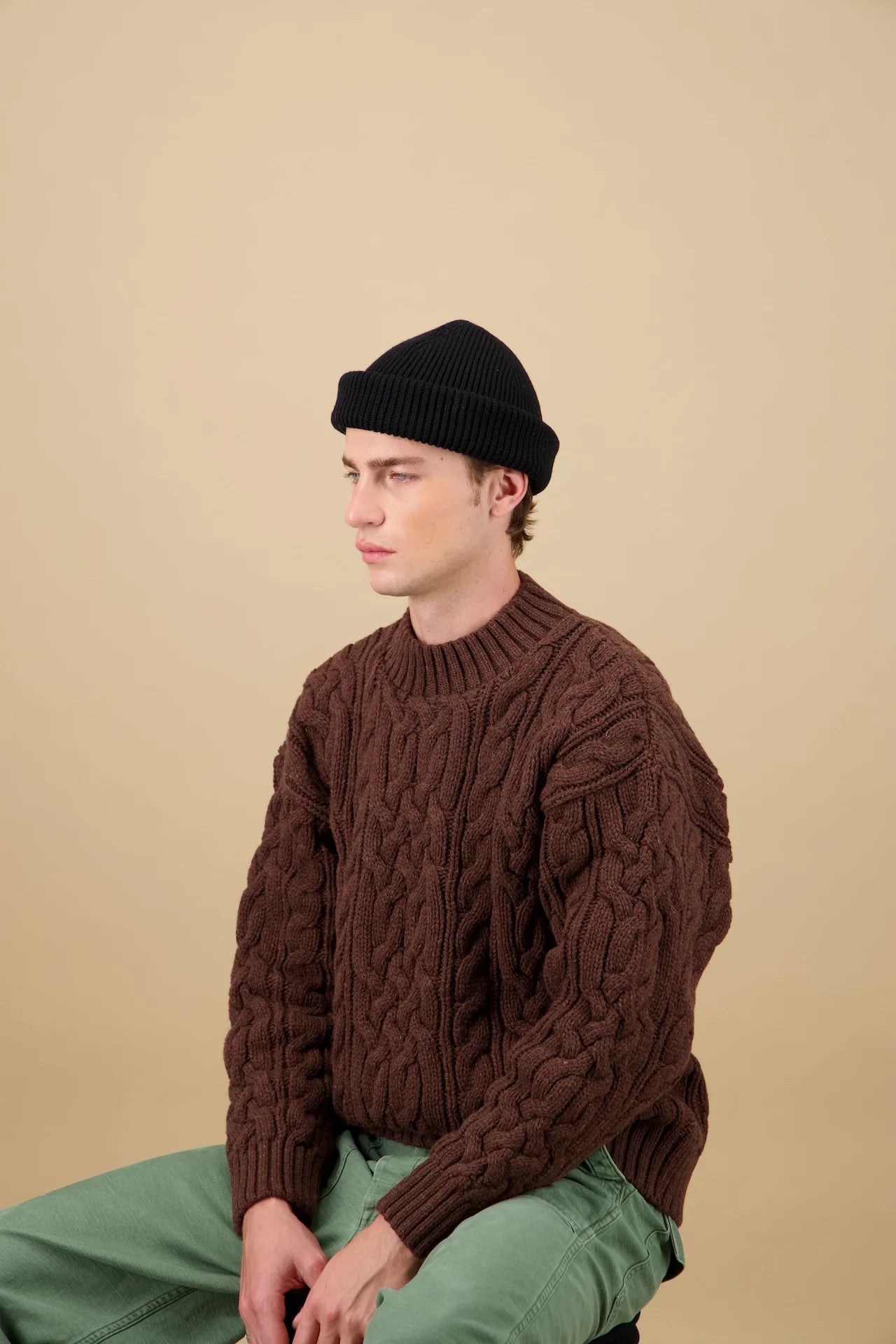 Bonnet laine mérinos mixte - Noir