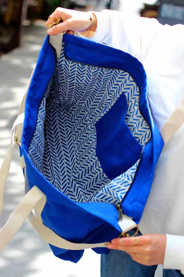 Sac weekend Jean Bleu électrique 3