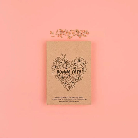 Sachet de graines de fleurs des champs avec message Bonne fête