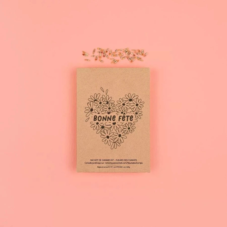 Sachet de graines de fleurs des champs avec message Bonne fête