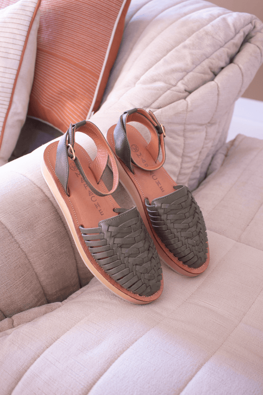 Sandales Loma olive mapache  en cuir