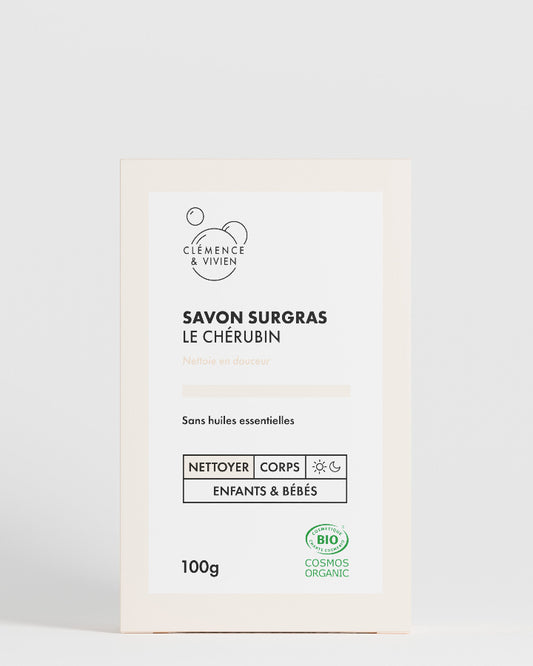 Savon Bio saponifié à froid Le Chérubin Clémence & Vivien packaging