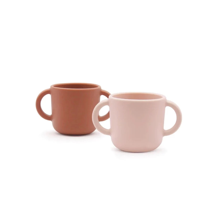 Set de 2 Tasses d´apprentissage en silicone - Blush / Terracotta - EKOBO