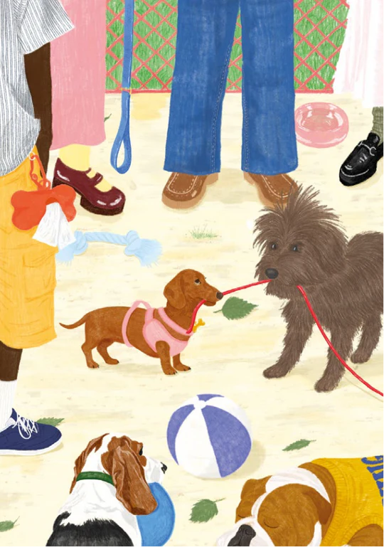 Puzzle  pièces - Sortir le chien dessin