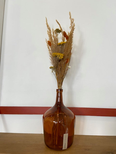 Bouquet fleuri en Dame Jeanne - Marron