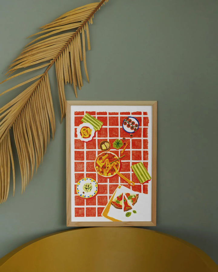 affiche cuisine italienne encadrée