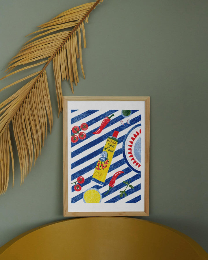 affiche tube de harissa encadrée