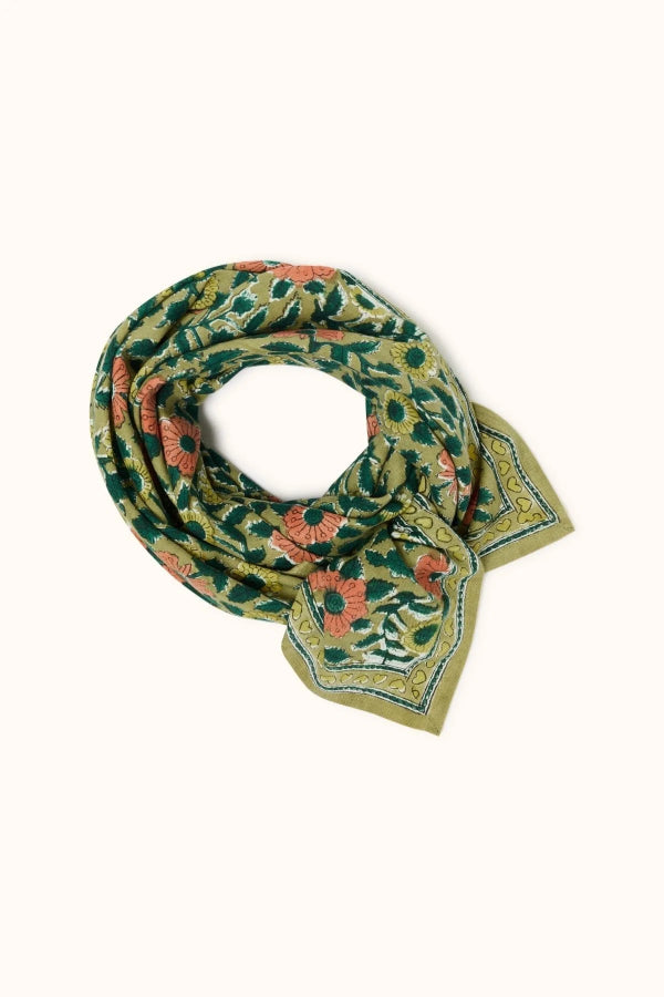 Foulard - Coeur khaki grand format