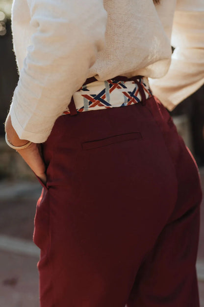 arrière du pantalon 7/8 bordeaux sevenlie
