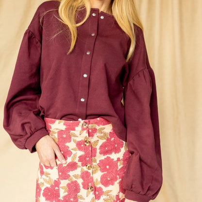 blouse aubergine oversize