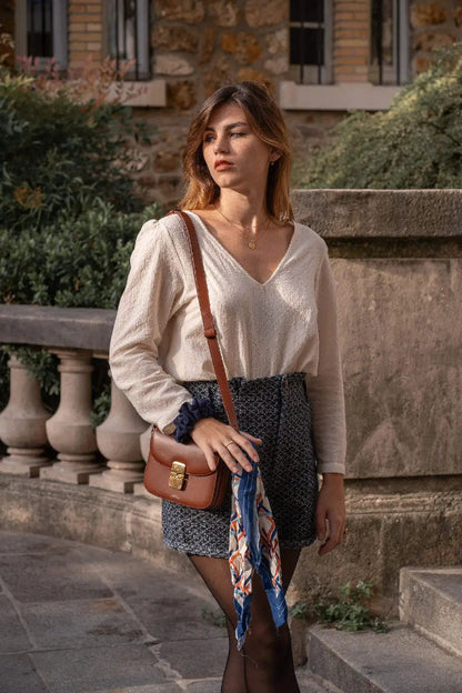 blouse écrue manches longues made in france