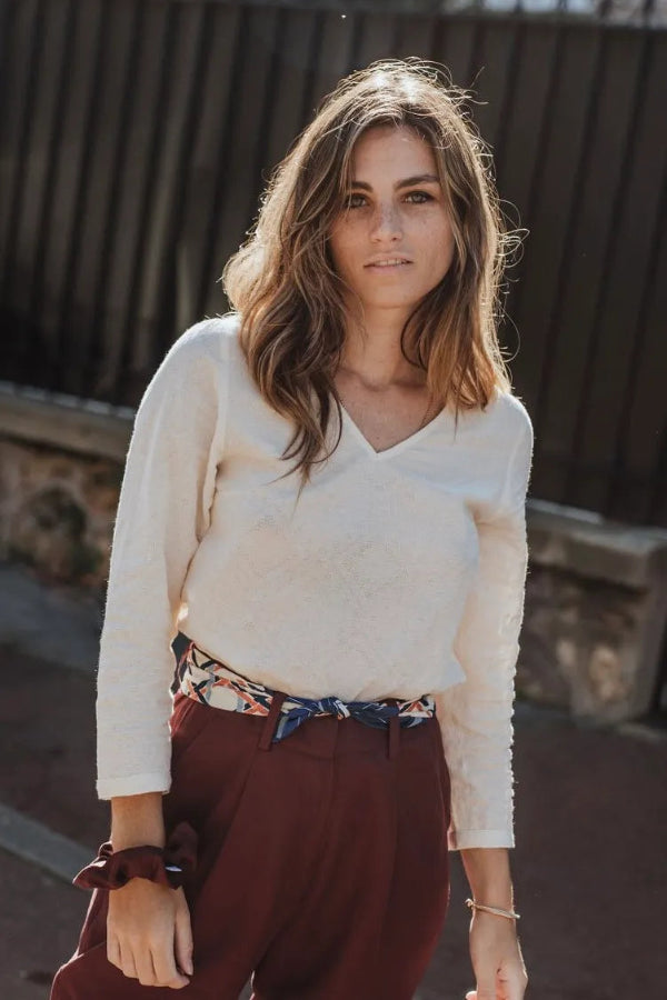 blouse jackie manches longues écrue sevenlie