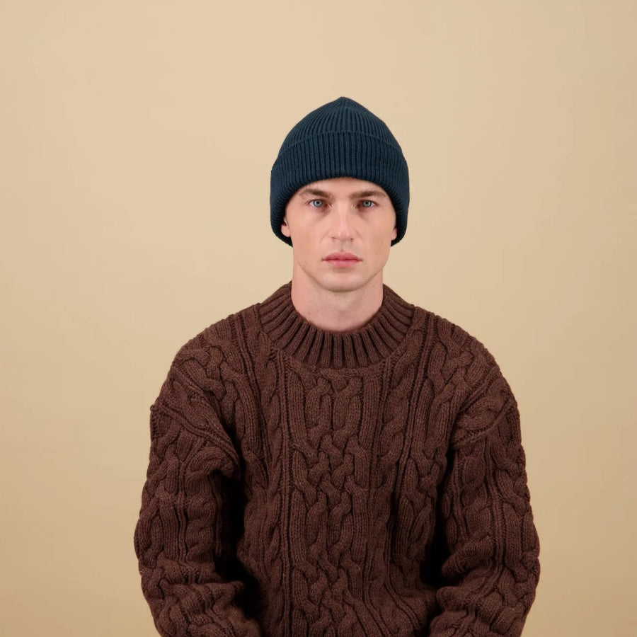 bonnet merinos made in france vert bouteille