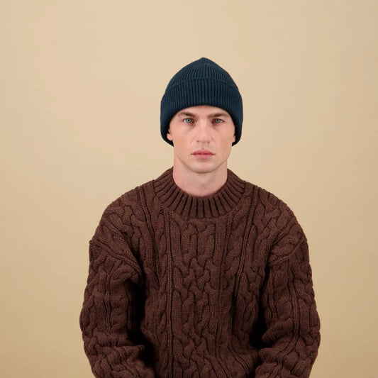 bonnet merinos made in france vert bouteille