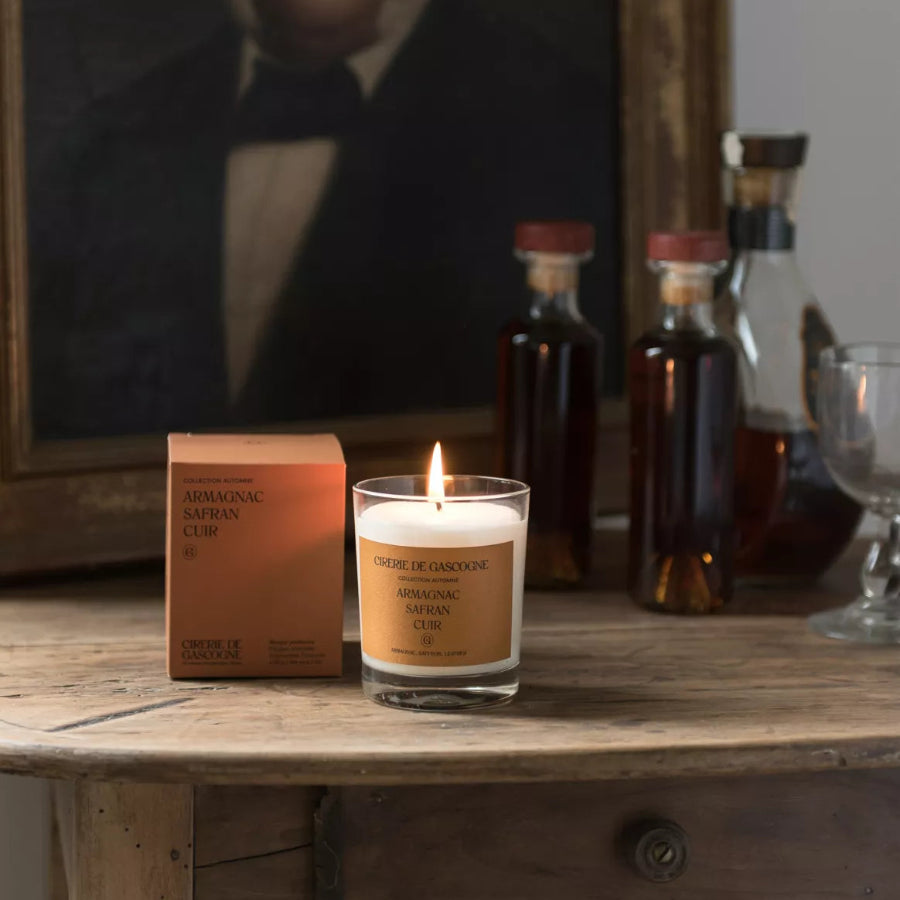bougie Armagnac - Safran - Cuir