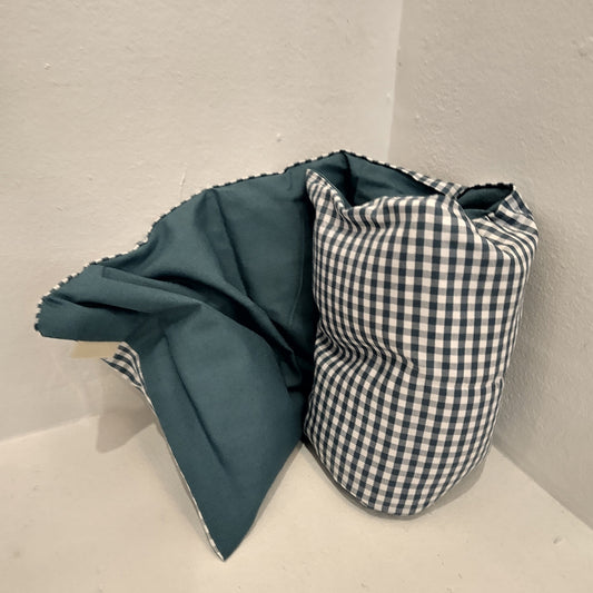 bouillotte sèche carreaux bleu canard