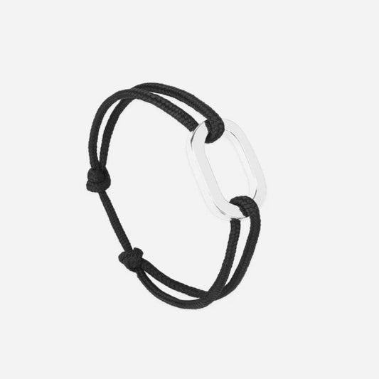 bracelet argent le vent à la française noir