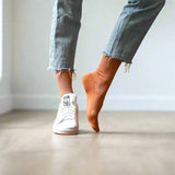 chaussettes à paillettes terracotta