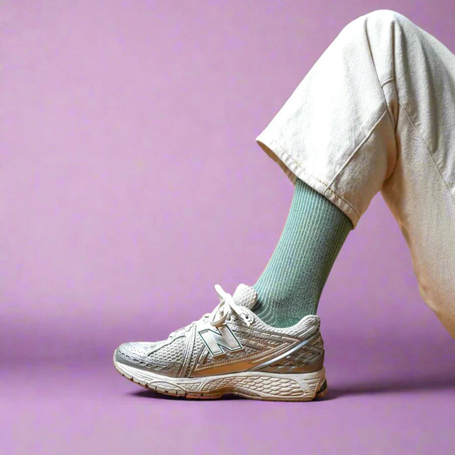 chaussettes à paillettes vert menthe