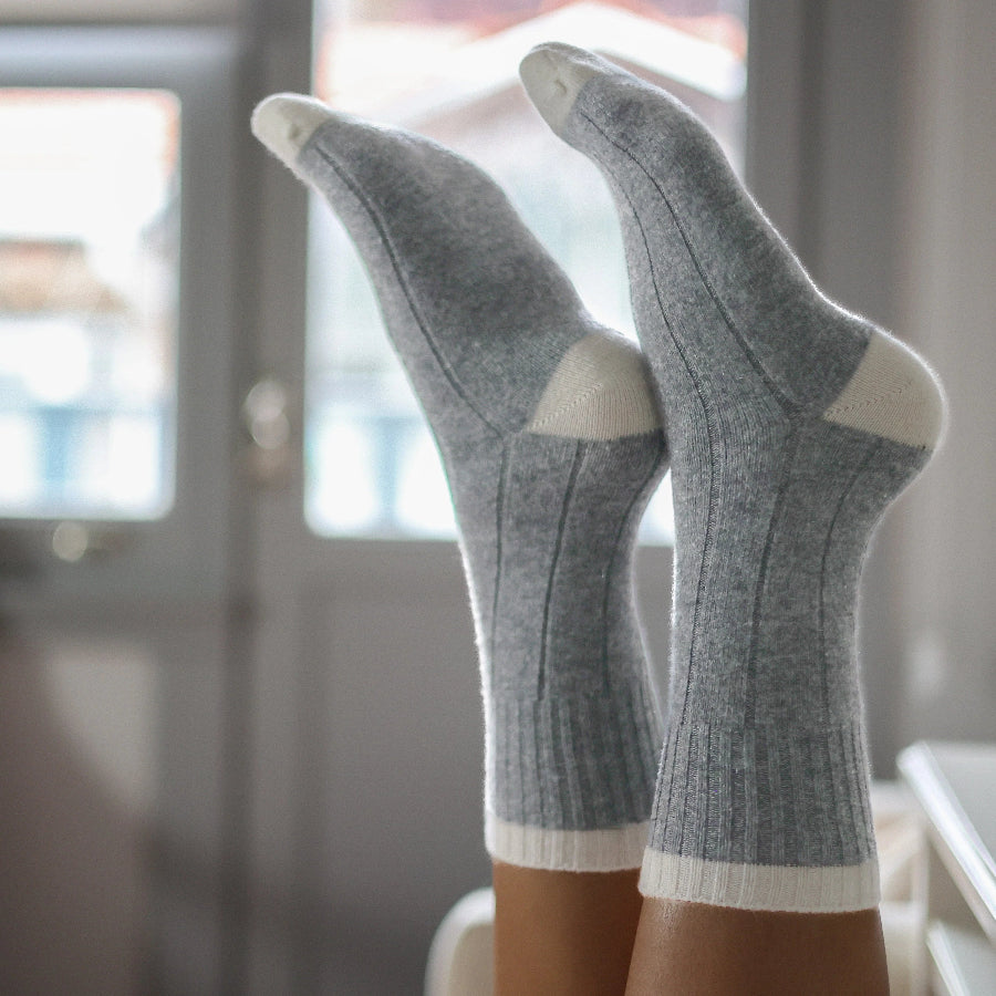 chaussettes femme laine mérinos grises klue