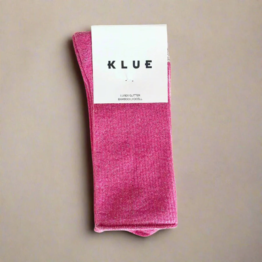 chaussettes pailletées fuchsia