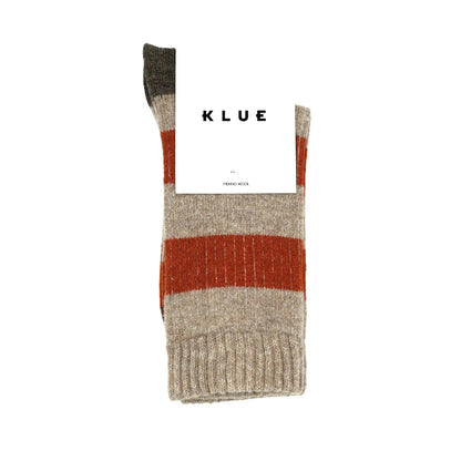 chaussettes laine mérinos klue beige et orange