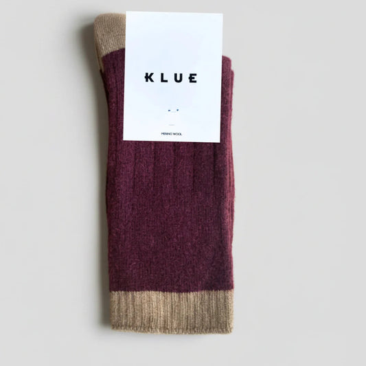 chaussettes laine bordeaux klue