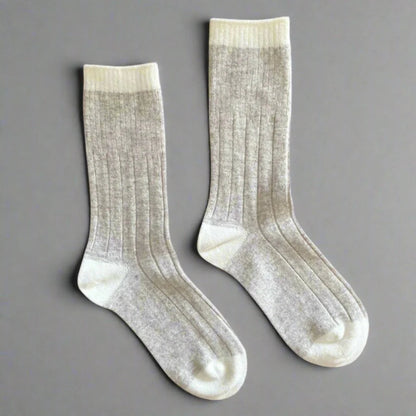 chaussettes femme laine mérinos couleur beige sable