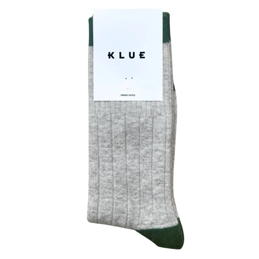 chaussettes laine mérinos beiges avec bandes vertes