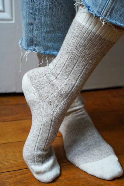 chaussettes klue femme laine sable