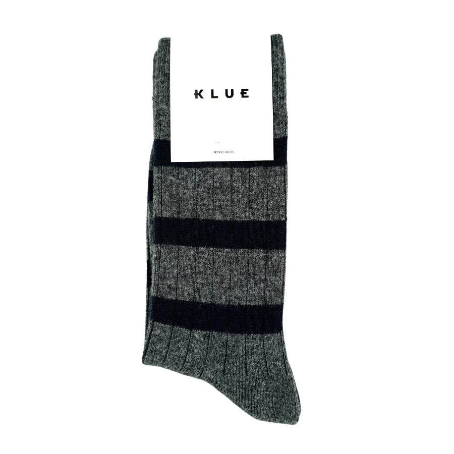 chaussettes laine mérinos homme rayées gris et marine