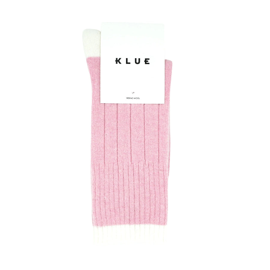 chaussettes roses en laine mérinos klue
