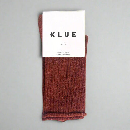 chaussettes pailletées rouge