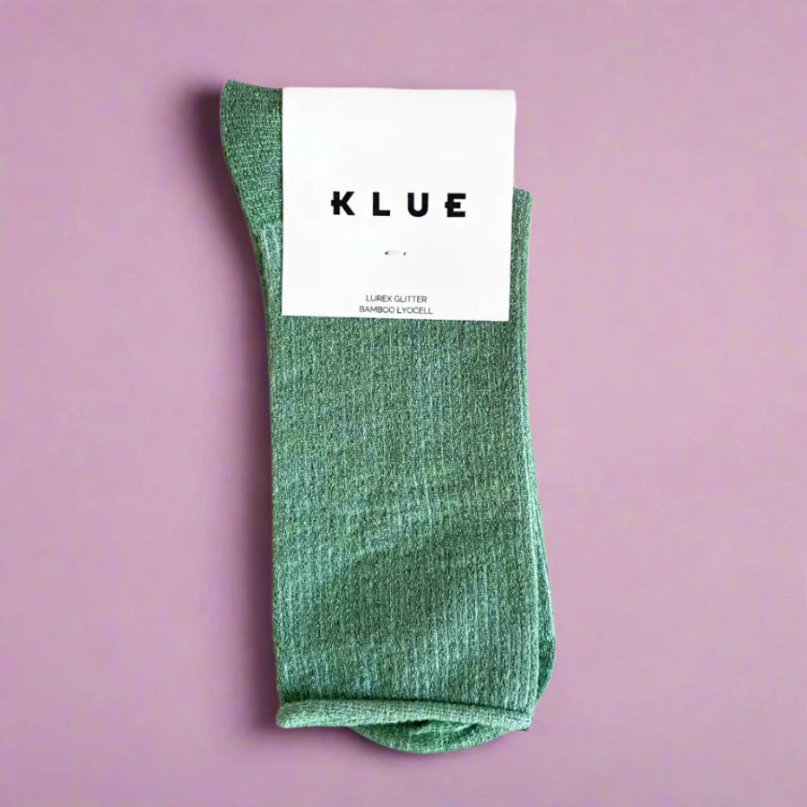 chaussettes pailletées vert menthe