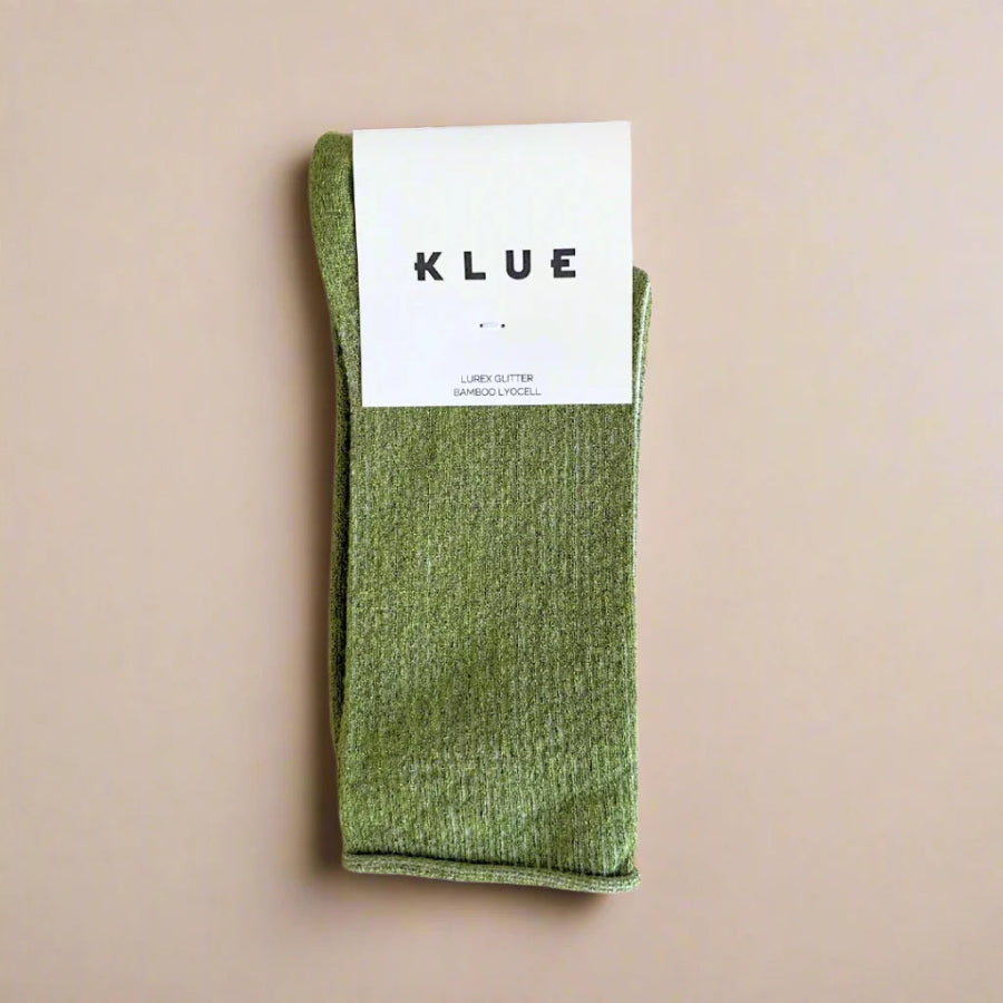 chaussettes à paillettes vert olive